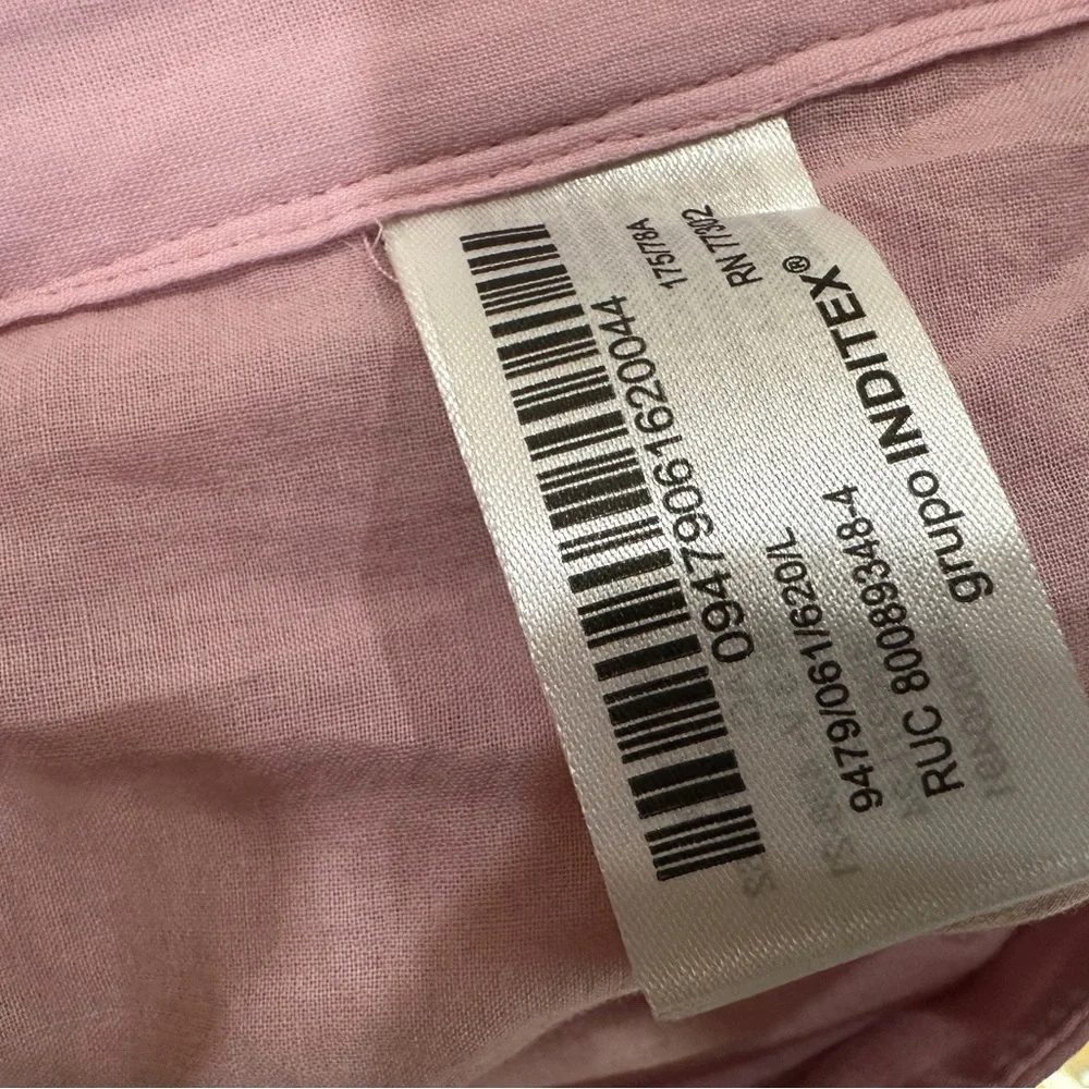 Zara ZW Collection Flared Cotton Midi Skirt Pink Pleated High Waist Flowy Large - Picture 4 of 8